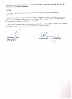 03.02.2026 TARİHLİ MECLİS TOPLANTISI KARAR ÖZETLERİ