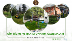 İlçemiz geneli çim biçme ve bakım onarım çalışmalarımız devam ediyor
