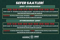 Şuhut-Afyonkarahisar Otobüs Sefer Saatleri