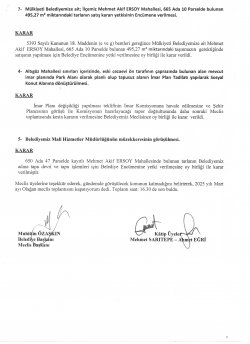 ŞUHUT BELEDİYE MECLİS TOPLANTISI MART AYI KARAR ÖZETLERİ 08.03.2025 TARİHİNDEN İTİBAREN YAYINLANMIŞTIR