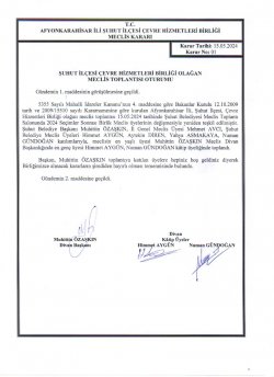 ÇEVRE HİZMETLERİ BİRLİĞİ OLAĞAN MECLİS TOPLANTISI KARAR ÖZETLERİ