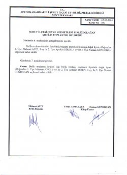 ÇEVRE HİZMETLERİ BİRLİĞİ OLAĞAN MECLİS TOPLANTISI KARAR ÖZETLERİ