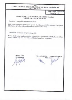 ÇEVRE HİZMETLERİ BİRLİĞİ OLAĞAN MECLİS TOPLANTISI KARAR ÖZETLERİ