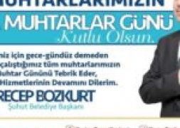 Başkan Bozkurt'tan Muhtarlar Günü Mesajı