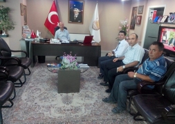 İLÇEMİZE YENİ ATANAN İCRA MÜDÜRÜ SÜLEYMAN FAYDA BELEDİYE BAŞKANIMIZ RECEP BOZKURT'U MAKAMINDA ZİYARET ETTİ.