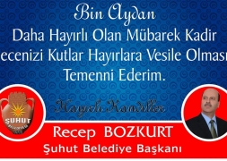 BAŞKAN BOZKURT'UN KADİR GECESİ MESAJI
