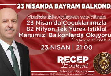 23 Nisan'da Bayram Balkonda