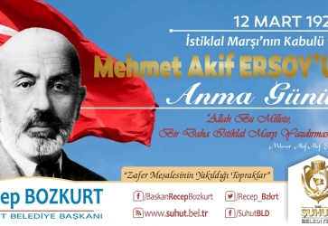 Başkan Bozkurt'tan 12 Mart İstiklal Marşının Kabulü Mesajı