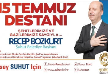 Başkan Bozkurt'tan 15 Temmuz Mesajı