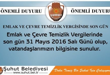 Çevre Temizlik ve Emlak Vergisi 