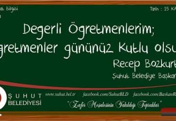Başkan Bozkurt'un, 24 Kasım Öğretmenler Günü Mesajı