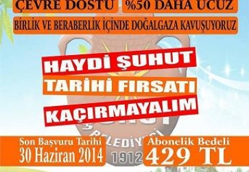DOĞALGAZ İÇİN 1407 ABONE YETERLİ