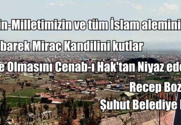 BOZKURT'TAN MİRAC KANDİLİ MESAJI