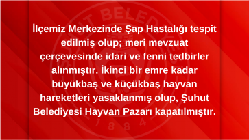 Canlı Hayvan Pazarlarının Kapatılması Hakkında