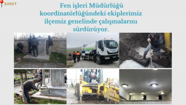Fen işleri Müdürlüğü koordinatörlüğündeki ekiplerimiz ilçemiz genelinde çalışmalarını sürdürüyor.