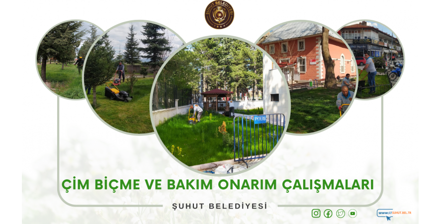 İlçemiz geneli çim biçme ve bakım onarım çalışmalarımız devam ediyor
