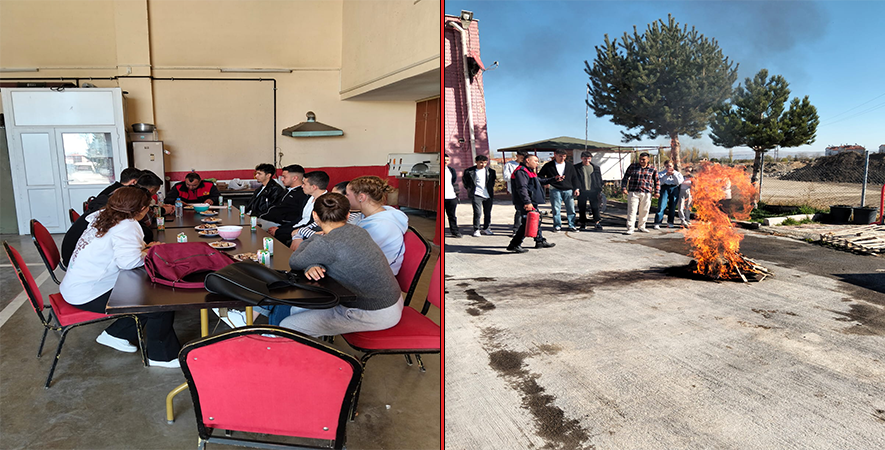 ŞUHUT MYO ÖĞRENCİLERİNE UYGULAMALI YANGIN EĞİTİMİ