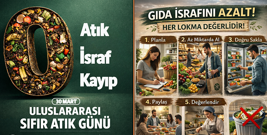 30 MART ULUSLARARASI SIFIR ATIK GÜNÜ’NDE TEMA: GIDA İSRAFI
